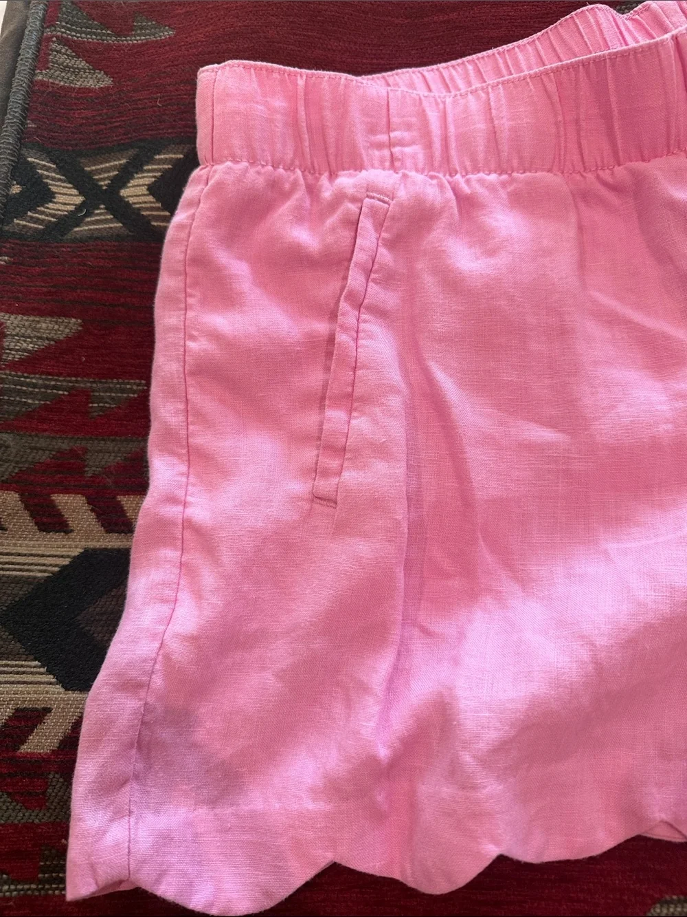 Lilly Pulitzer Light Pink Scallop-Hem High Waist Shorts